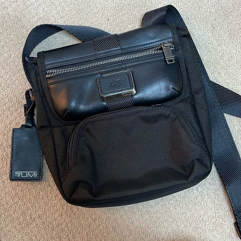 Tumi Black Nylon and Leather Alpha Bravo Braton Crossbody Bag